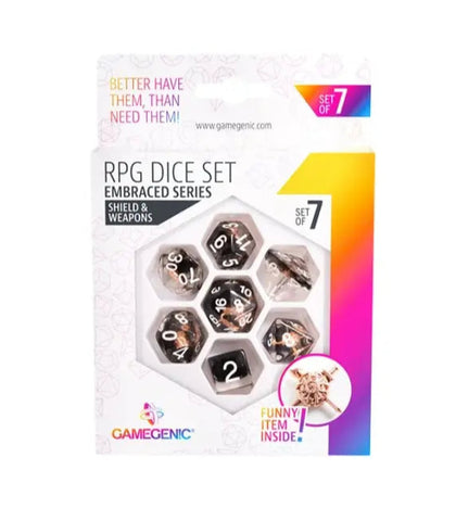 Set X7 Dados De Rol Shield & Weapons